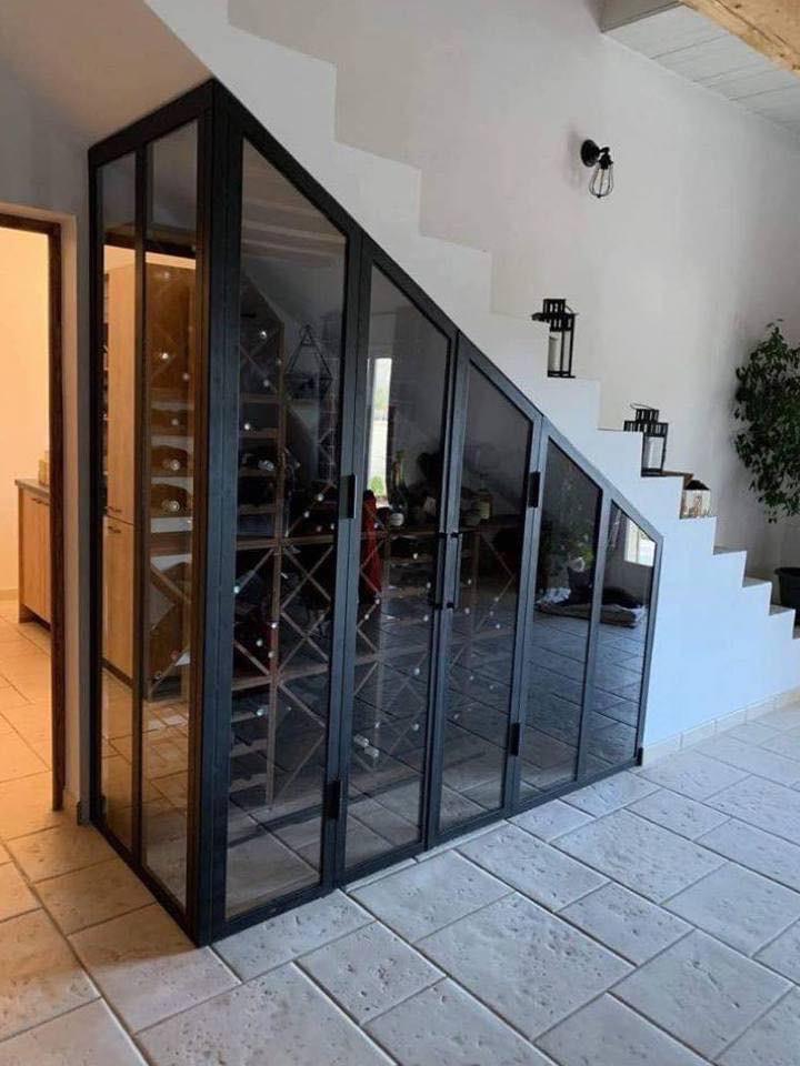 Cave à vin châssis acier vitré sur mesure — EloxyMetal